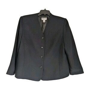 Vintage Pendleton Women's Sz 14 W Black Blazer Sport Coat Polyester Made USA